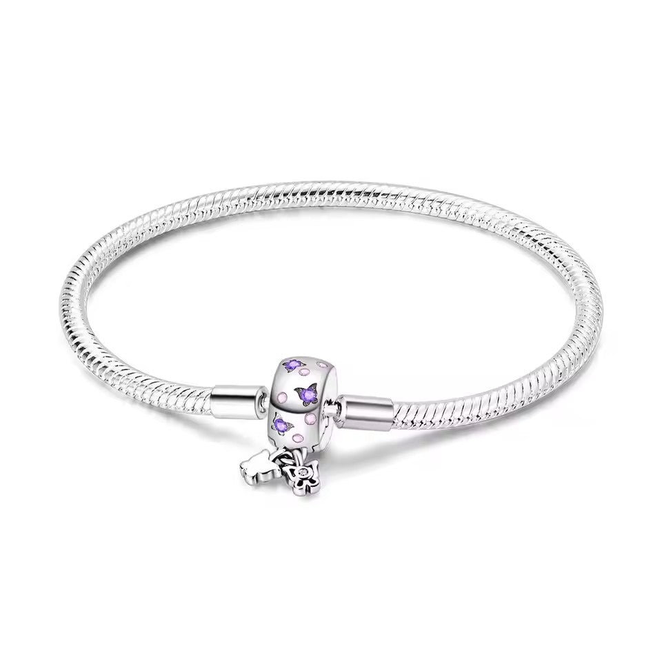 Purple Path Butterfly Charm Bracelet