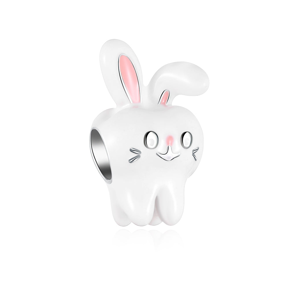 Cute Little White Rabbit Charm