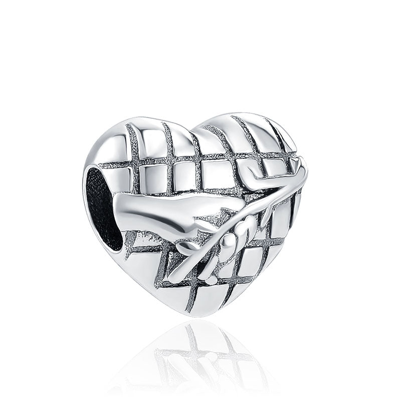 Holding the Branch Love Heart Charm