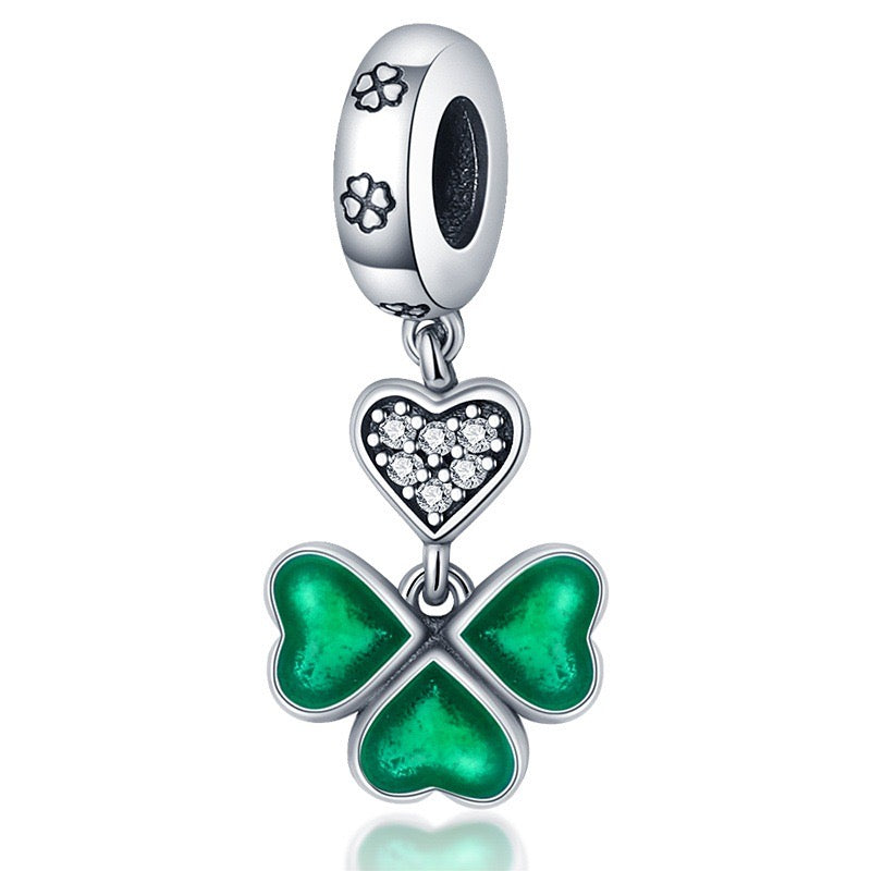 Lucky Green Leaves Charm