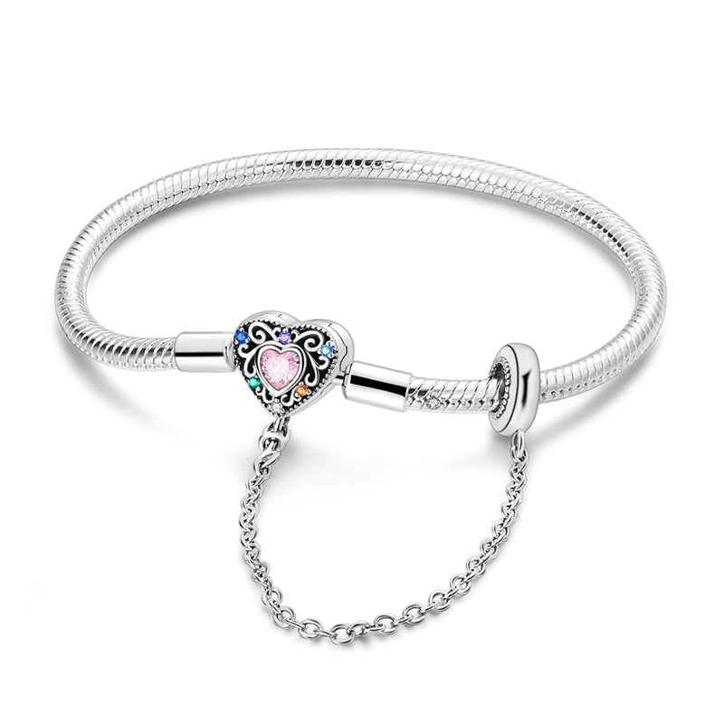 Retro Heart Charm Bracelet