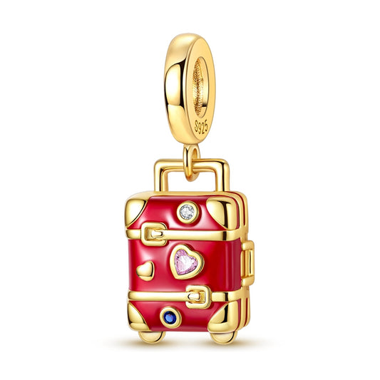 Gold Love Suitcase Charm