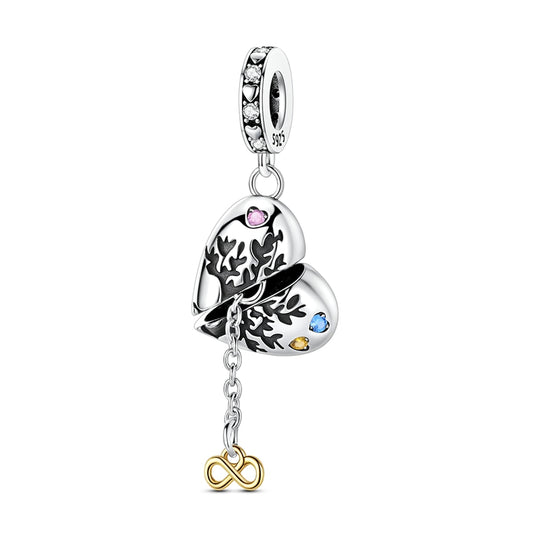 Eternal Family Tree Open and Close Heart Charm