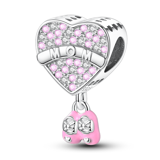 Mother's Day Style - Bright Pink Heart Children's Shoes Charm