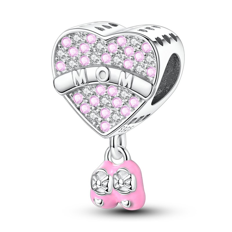 Mother's Day Style - Bright Pink Heart Children's Shoes Charm