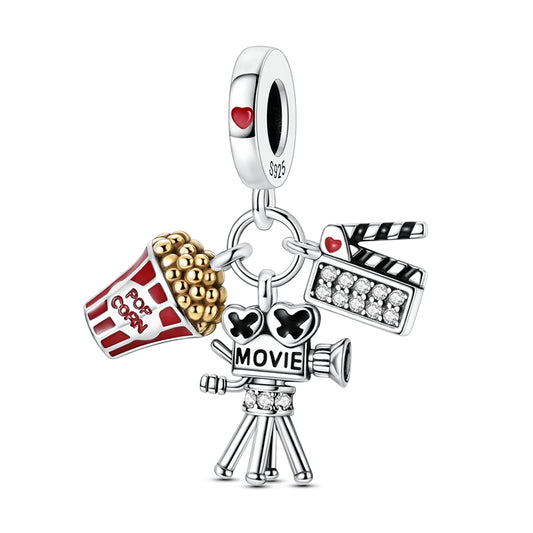 Projector Popcorn Clapperboard Charm