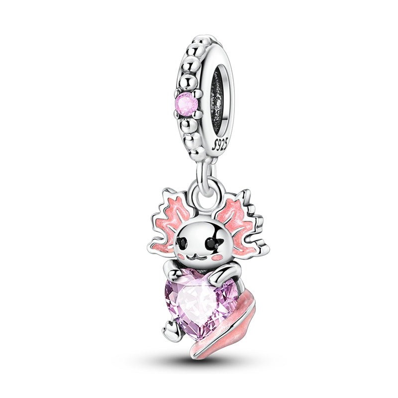 Pink Cute Salamander Charm