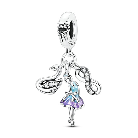 Swan Ballerina Infinity Charm