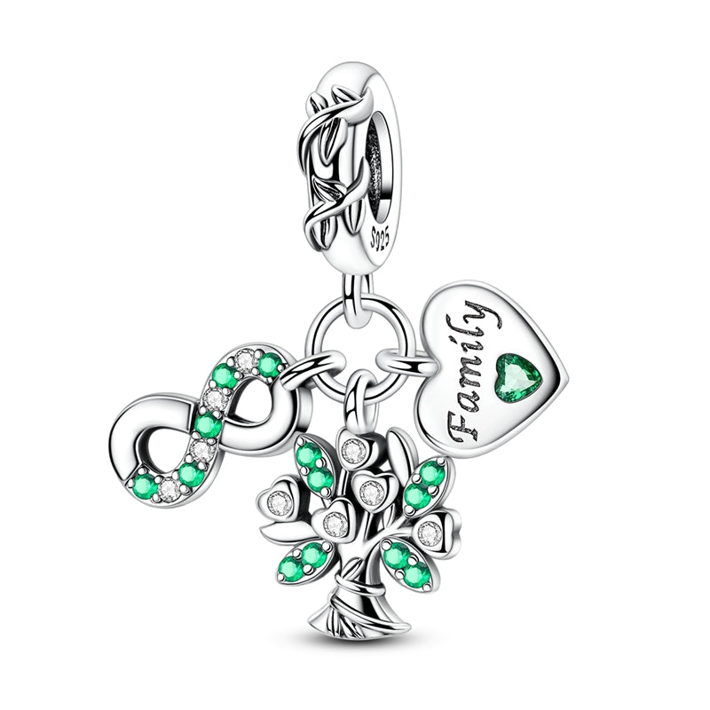 Green Eternal Family Tree Charm