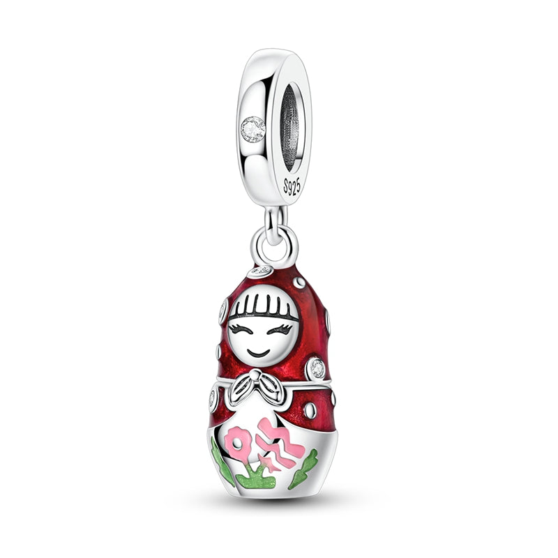 Polka Dot Nesting Doll Charm
