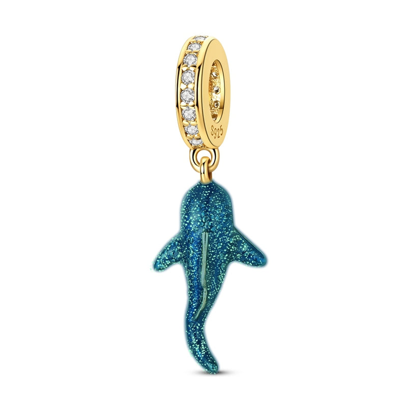Golden Glow-In-The-Dark Whale Shark Charm