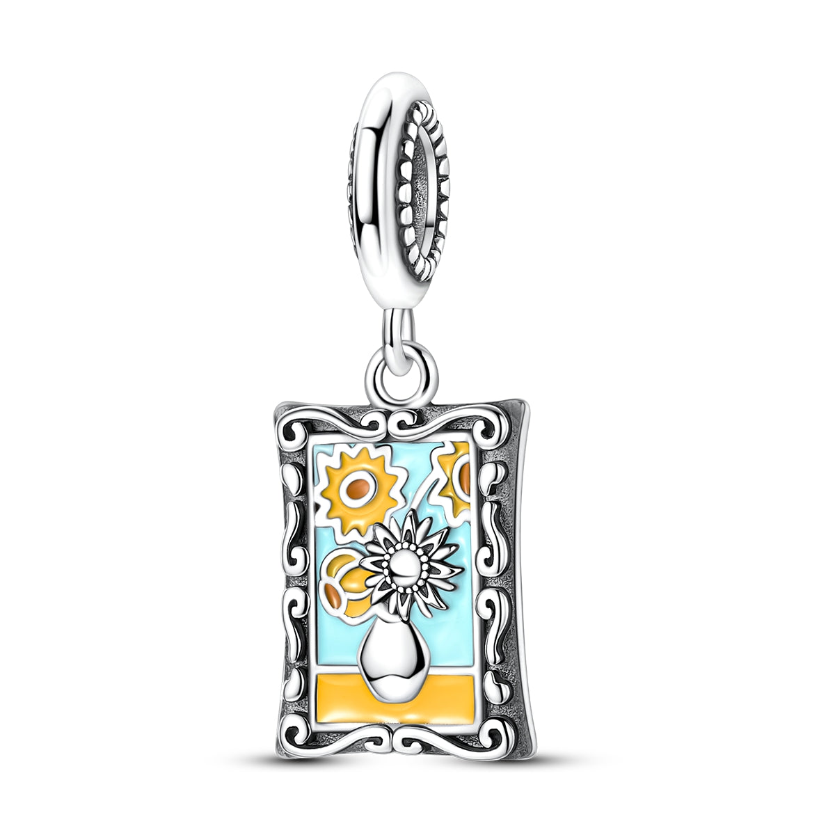 Sunflower Oil Painting Charm