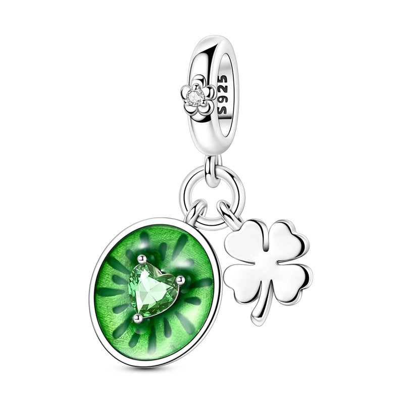 Kiwi Four-Leaf Clover Charm