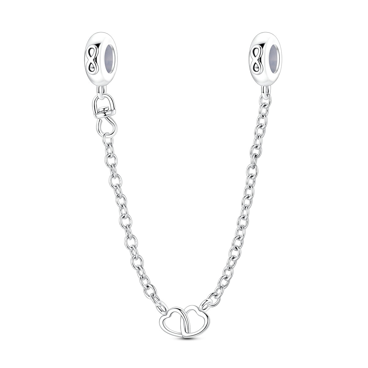 Double Heart Interlocking Rubber Plug Safety Chain