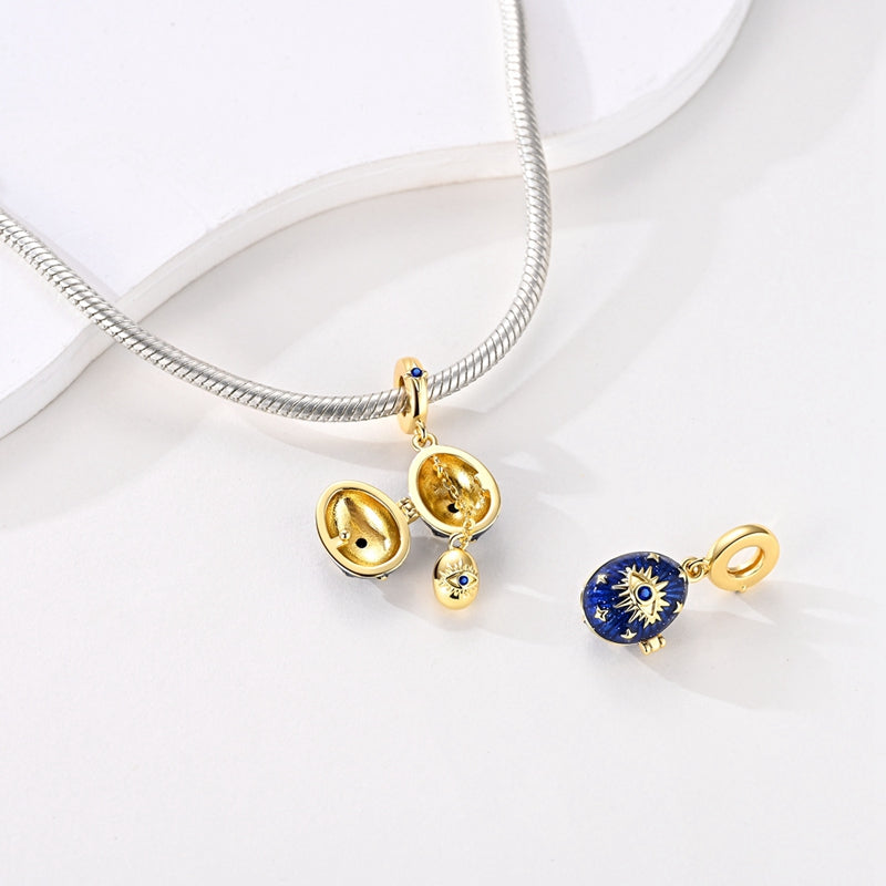 Gold Openable Eye Easter Egg Charm (Easter Egg Series)