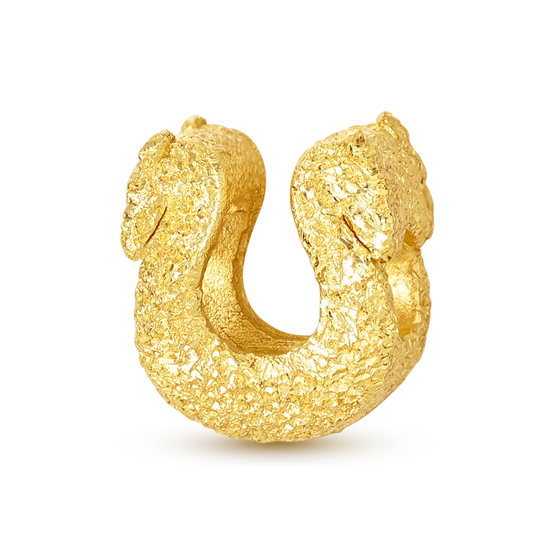 Gold-Tone Textured Horseshoe Dangle Charm