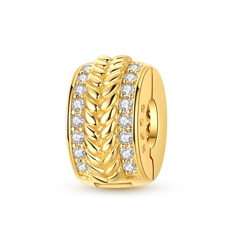 Gold-Tone Wheat Ear Clip Charm