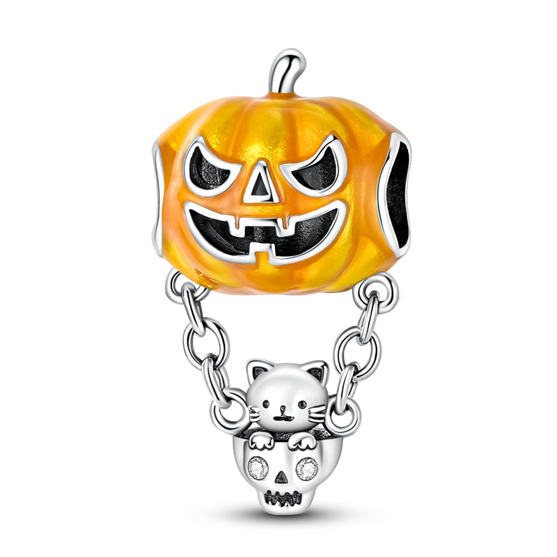 Glow-in-the-Dark Pumpkin Hot Air Balloon Charm