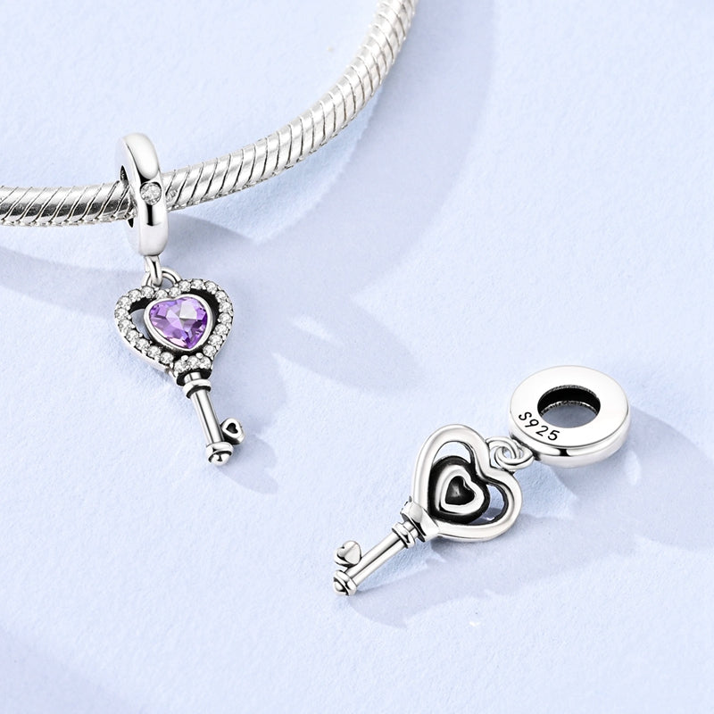 Heart Key Charm