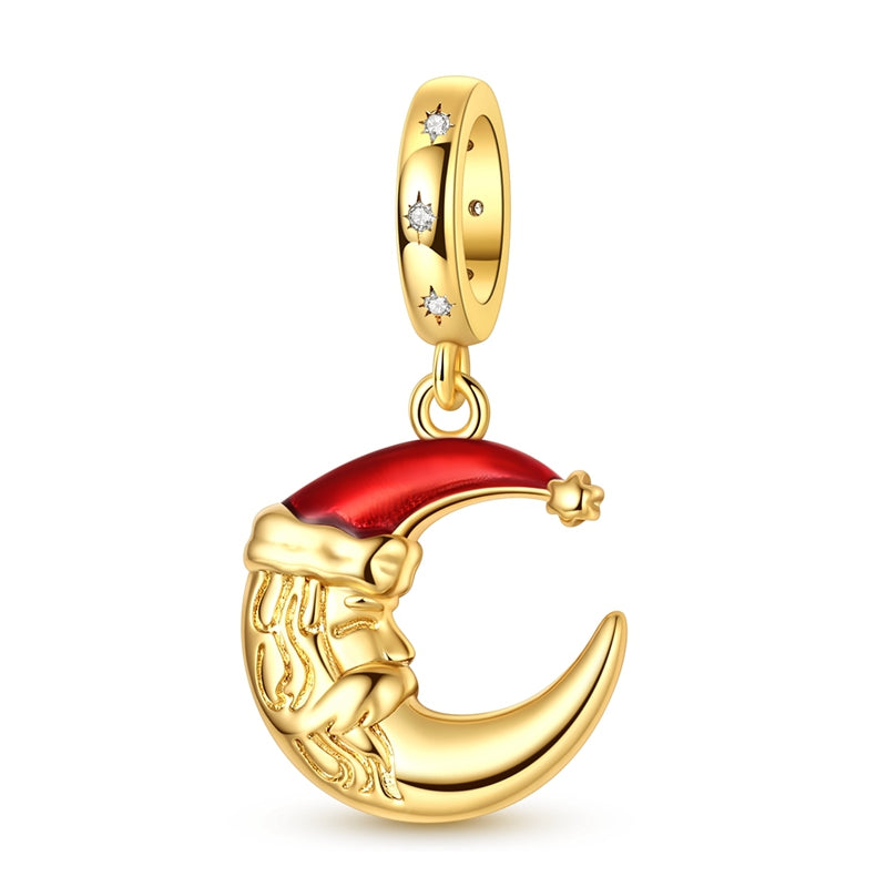 Gold Christmas Moon Charm