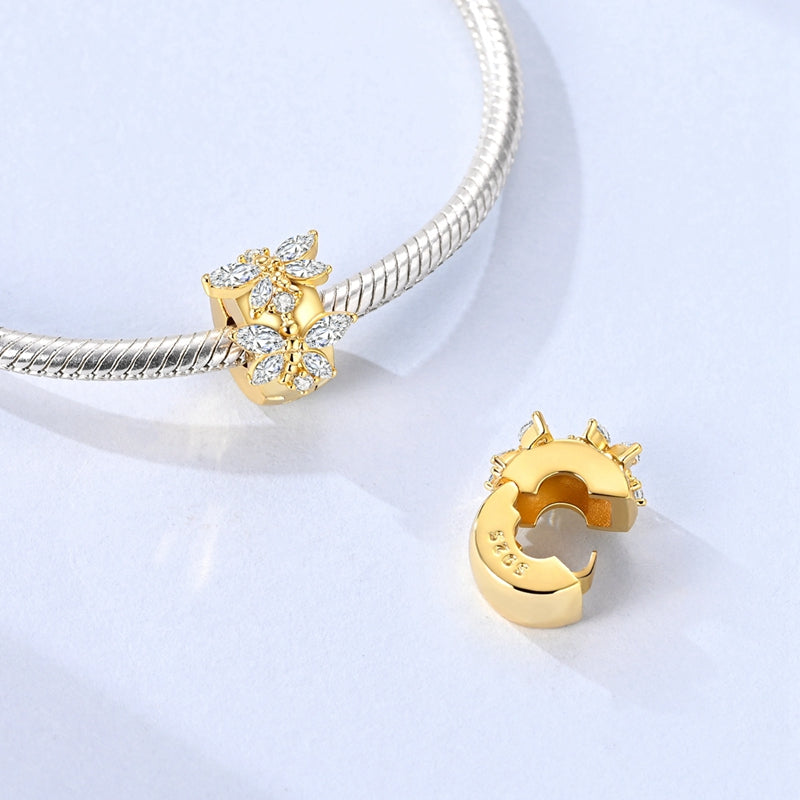 Gold Sparkling Dragonfly Clip
