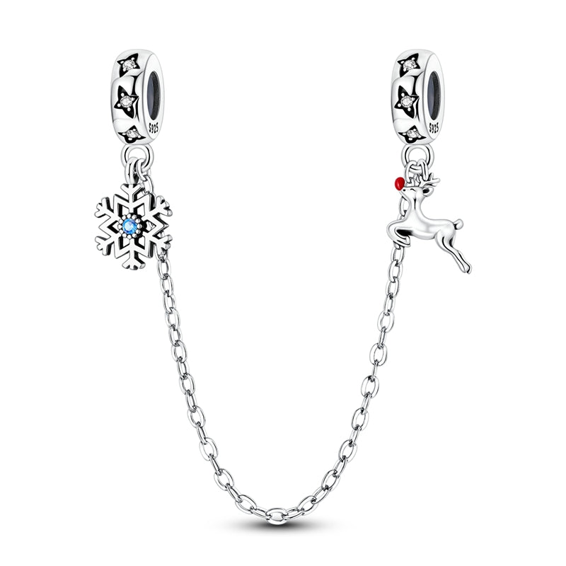 Snowflake Reindeer Silicone Stopper Safety Chain