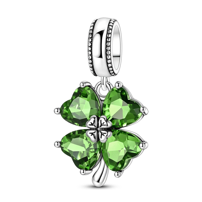 Sparkling Four-Leaf Clover Charm