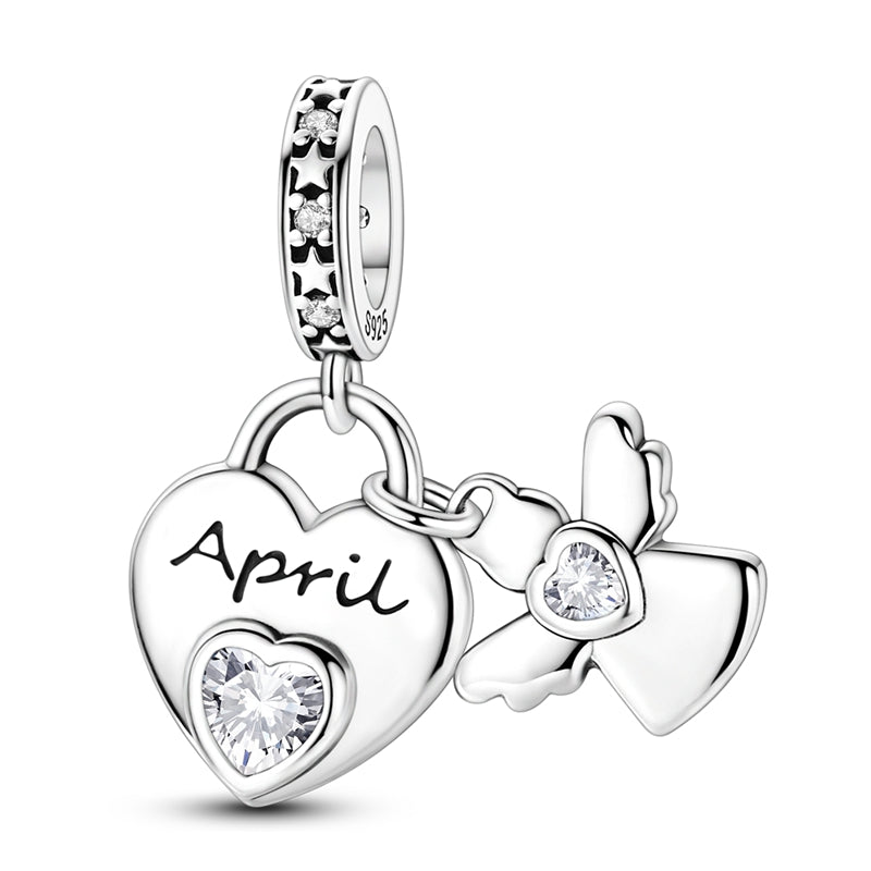 April Guardian Angel Charm (Guardian Angel Birthstone Series)