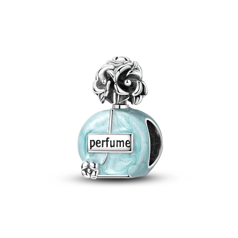 Silver Blue Glaze Perfume Bottle Charm