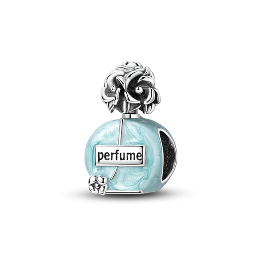 Silver Blue Glaze Perfume Bottle Charm