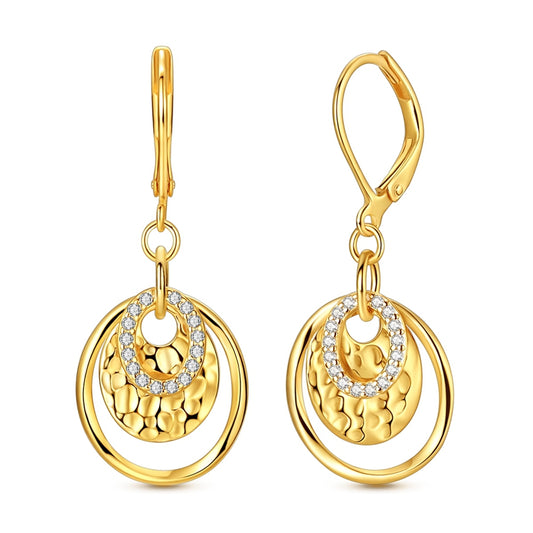 Sparkling Three-hoop Earrings