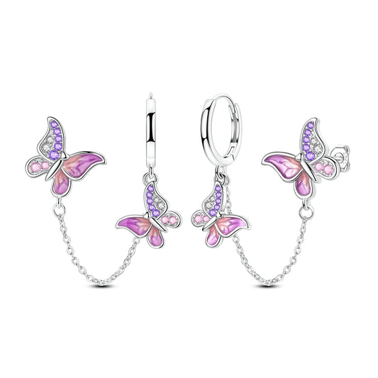 Shiny Glazed Butterfly Earrings