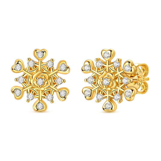 Winter Style-Rose Snowflake Earrings