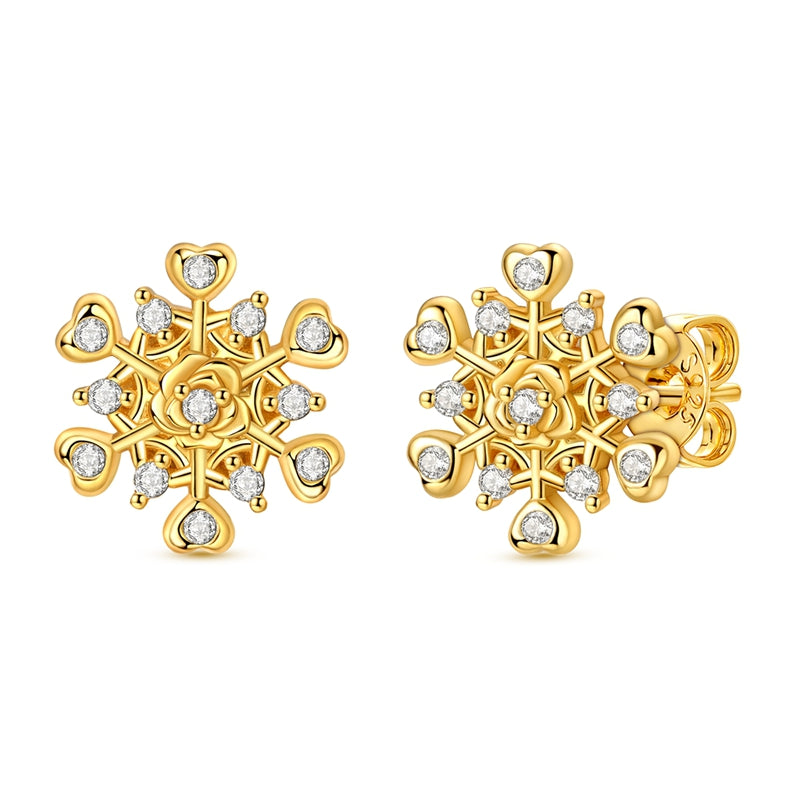 Winter Style-Rose Snowflake Earrings