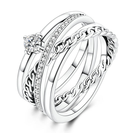 Sparkling Multi-layered Ring