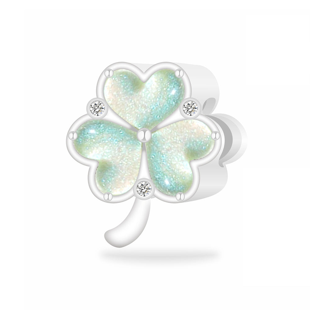Three-leaf Green Heart Shape Charm