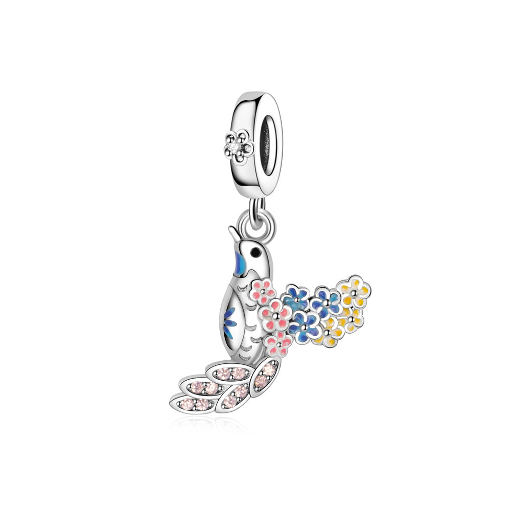 Spring Bird Herald Colorful Sparkling Hummingbird Charm