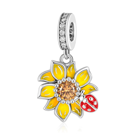 Sunflower and Ladybug Charm