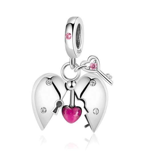 Valentine's Day Openable and Closable Heart Lock Charm