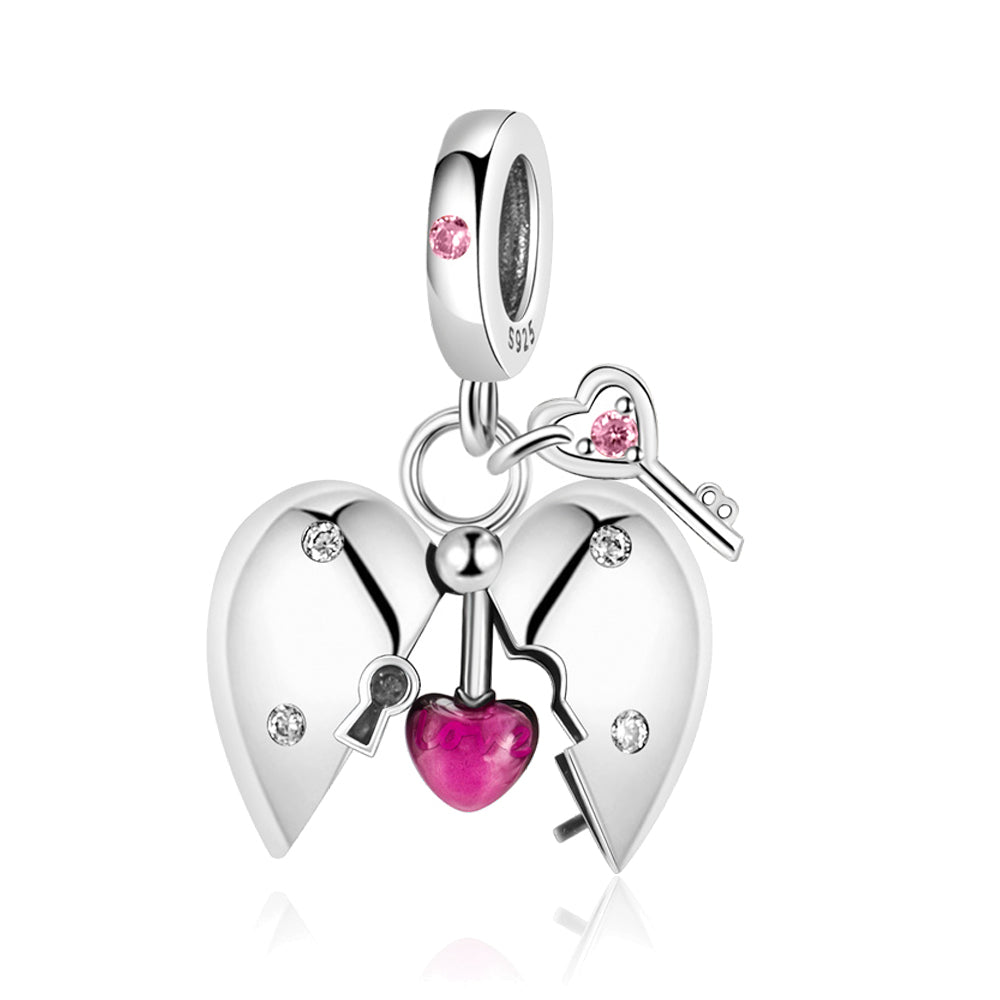 Valentine's Day Openable and Closable Heart Lock Charm