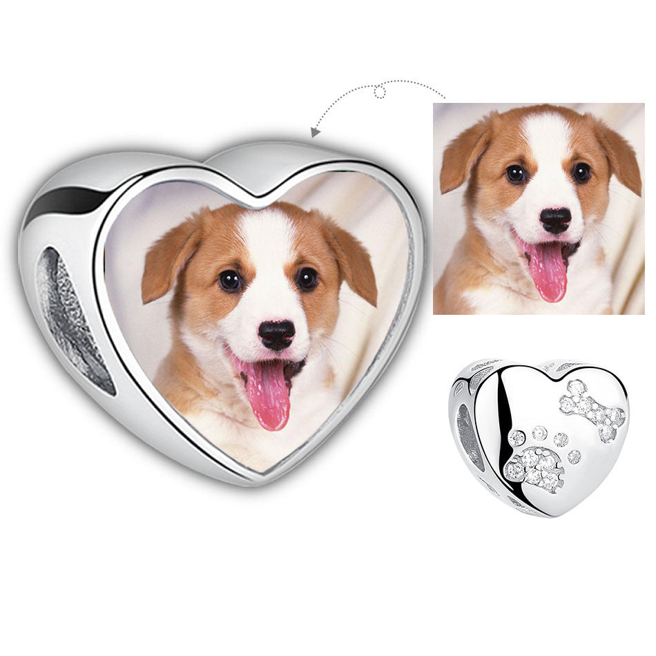 Personalized Custom Photo Dog Bone Charm - Ships Separately