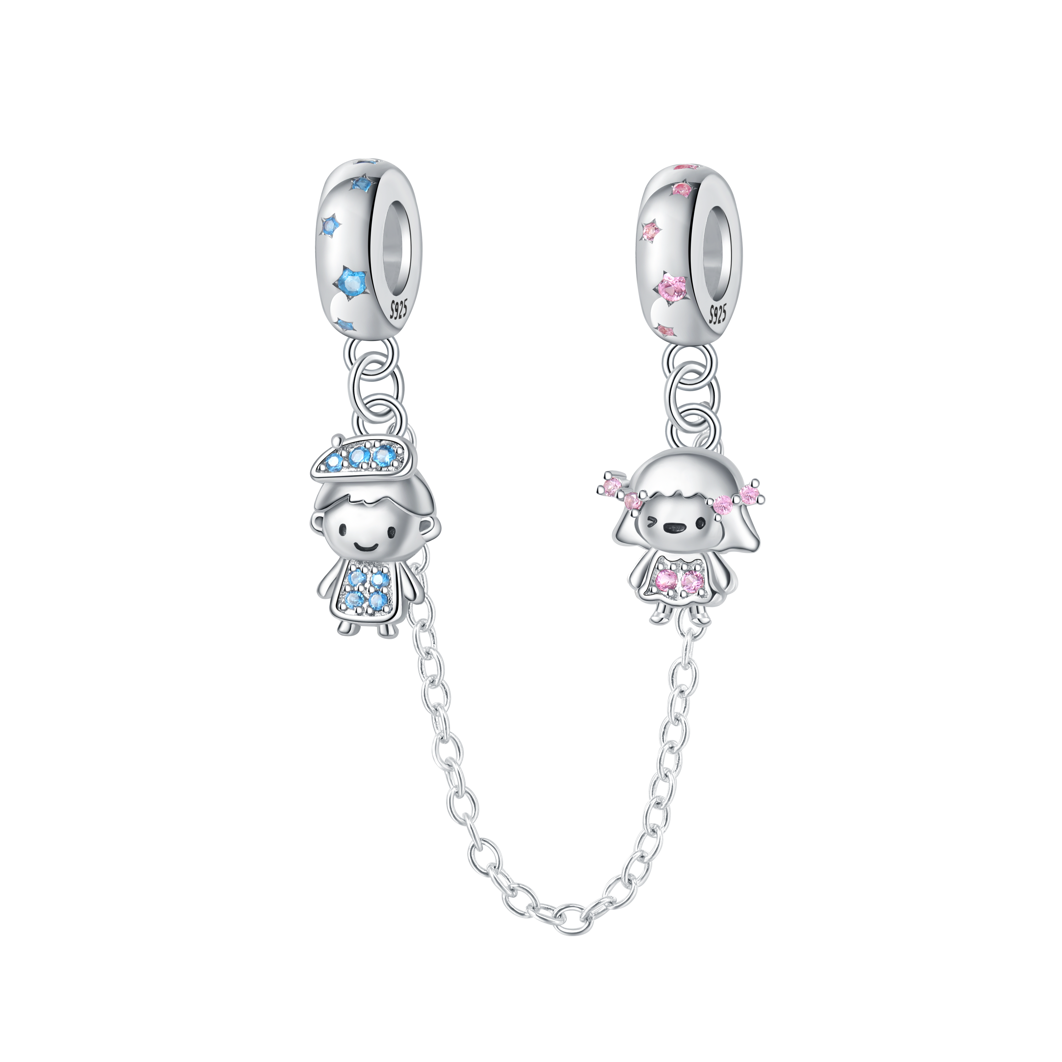 Stone-encrusted Safety Chain for Boys and Girls