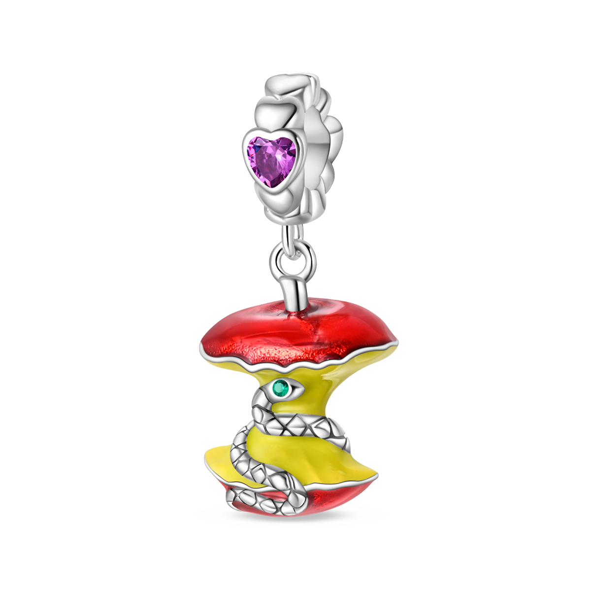 Snake and Apple Core Charm