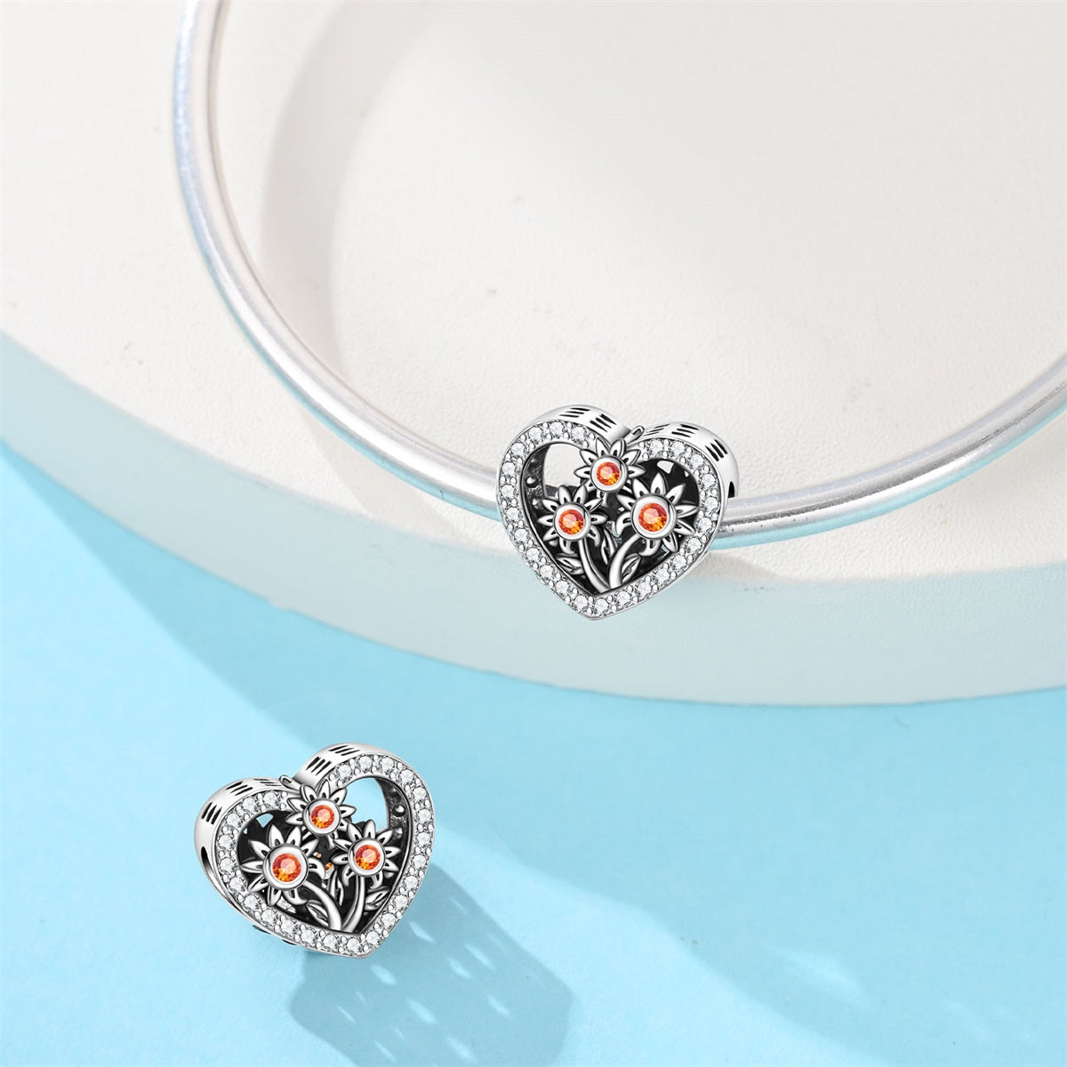 Heart-shaped Sun Charm