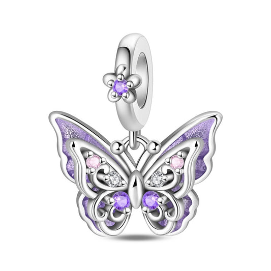 Luminous Purple Butterfly Charm