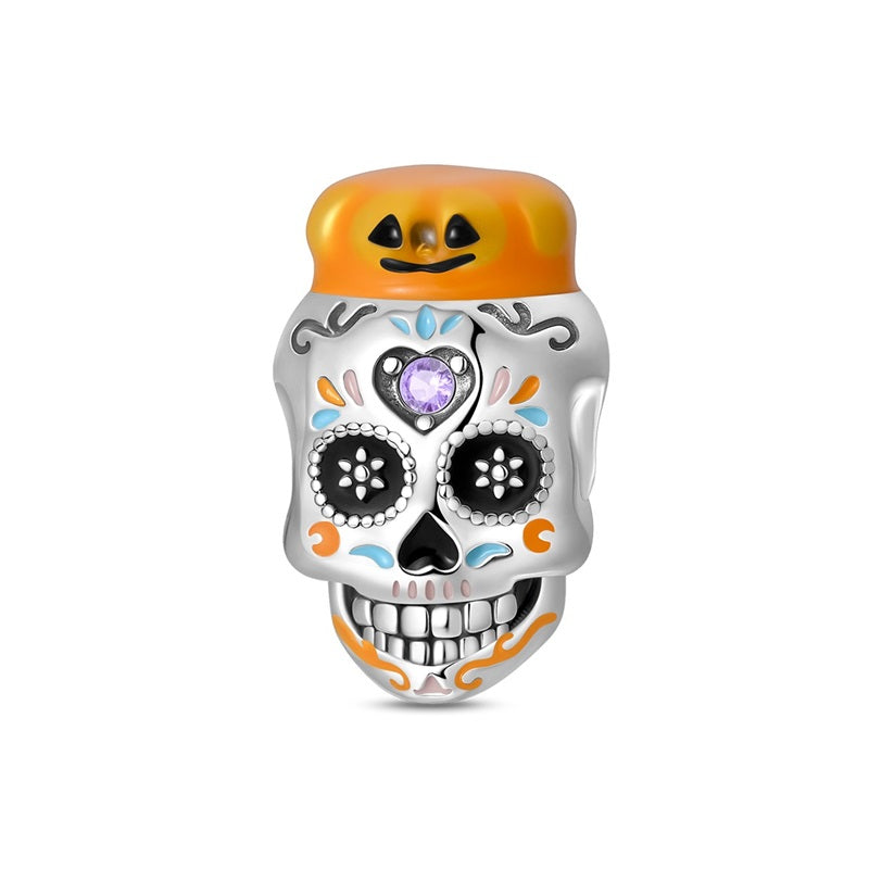 Pumpkin Hat Skull Charm