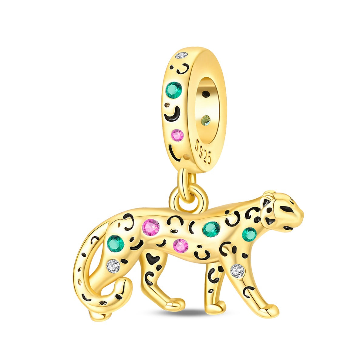 Zirconium Gold Panther Charm
