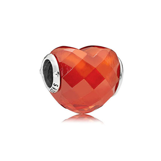 Orange Big Heart Charm