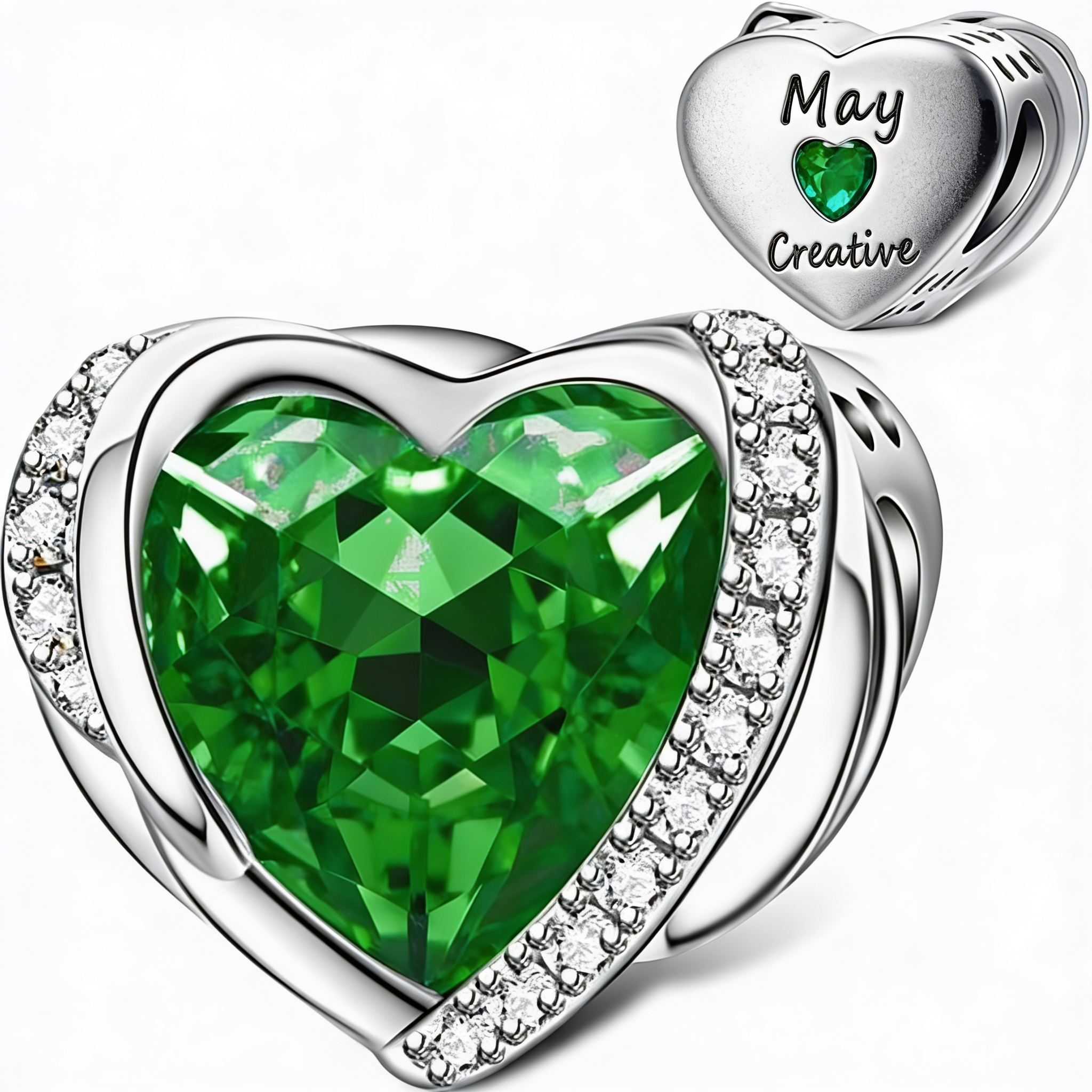 Birthstone Heart Charm