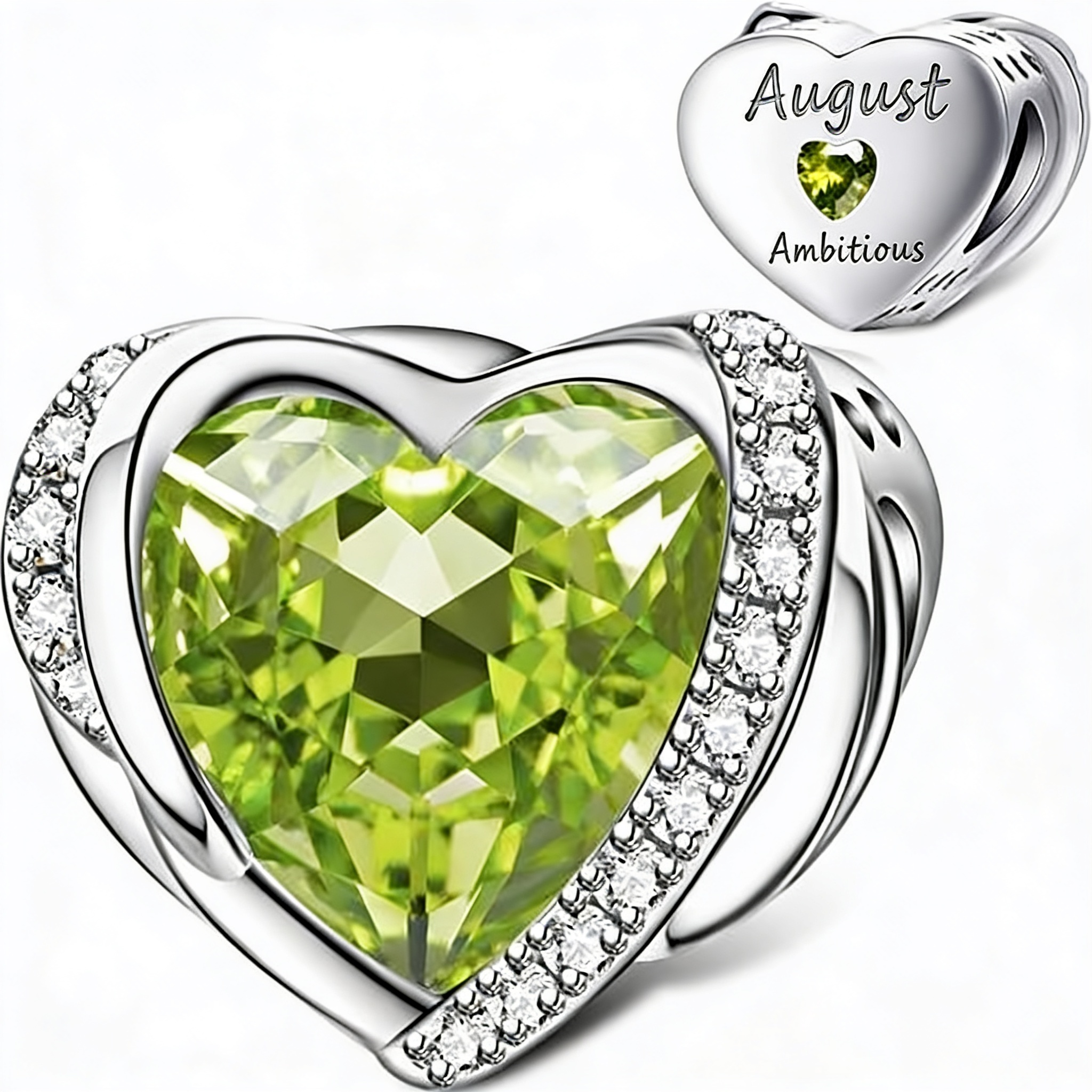 Birthstone Heart Charm